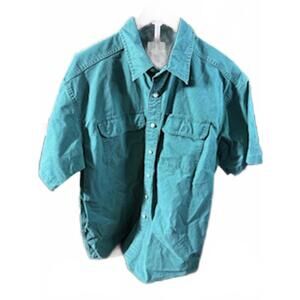 Vintage L.L.Bean Classic Men's Button-Up Shirt 100% Cotton - Green, Size Large